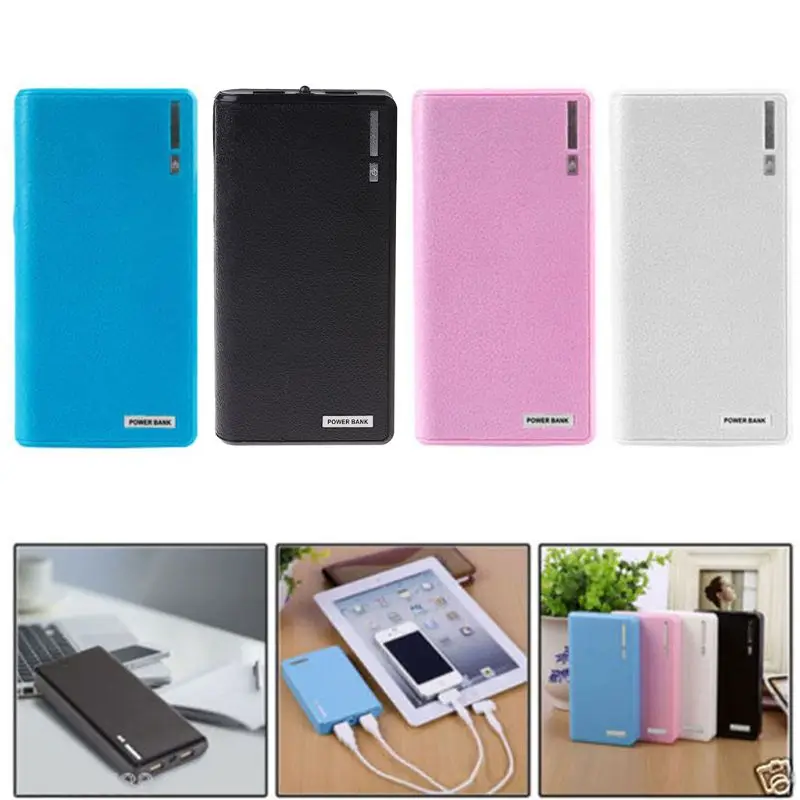 1Pc Dual USB 6x 18650 External Backup Battery Box Case For Phone