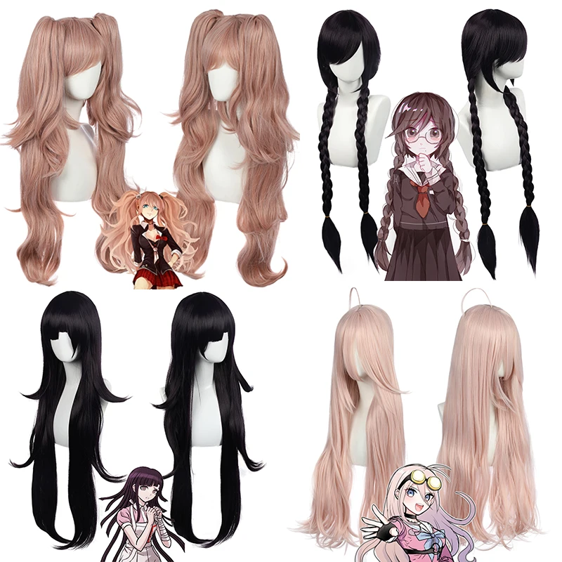 Anime Danganronpa Cosplay Wigs Women Men Halloween Dangan Ronpa Miu Iruma/Toko Fukawa Long Heat Resistant Synthetic Hair C40K221