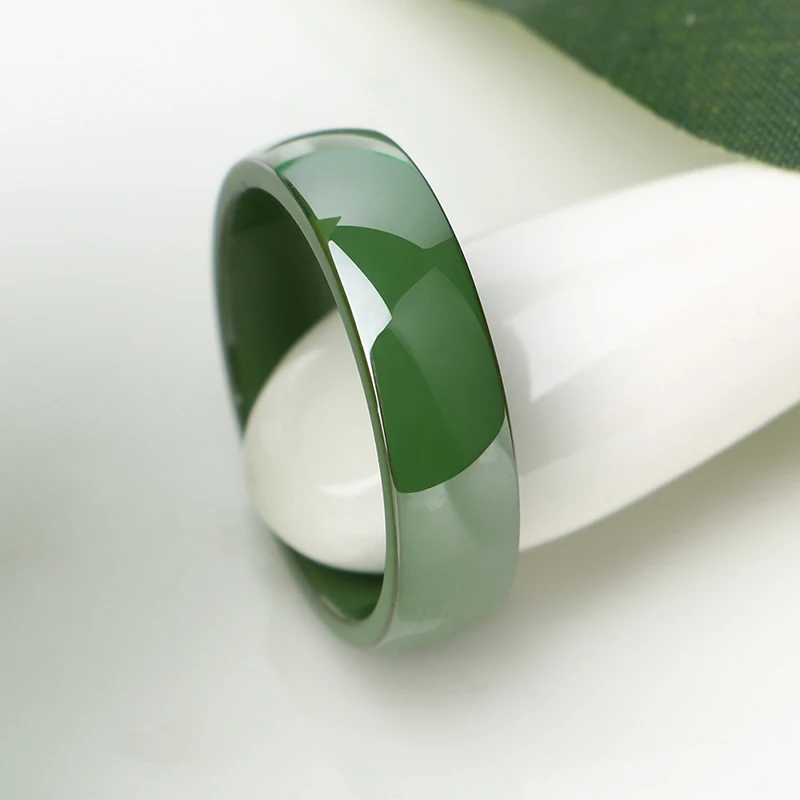 2019 New Green Color Ceramic Rings for Women Men Smooth Healthy Never Fade 3mm 6mm Width Green Finger Rings Wedding Party Gift