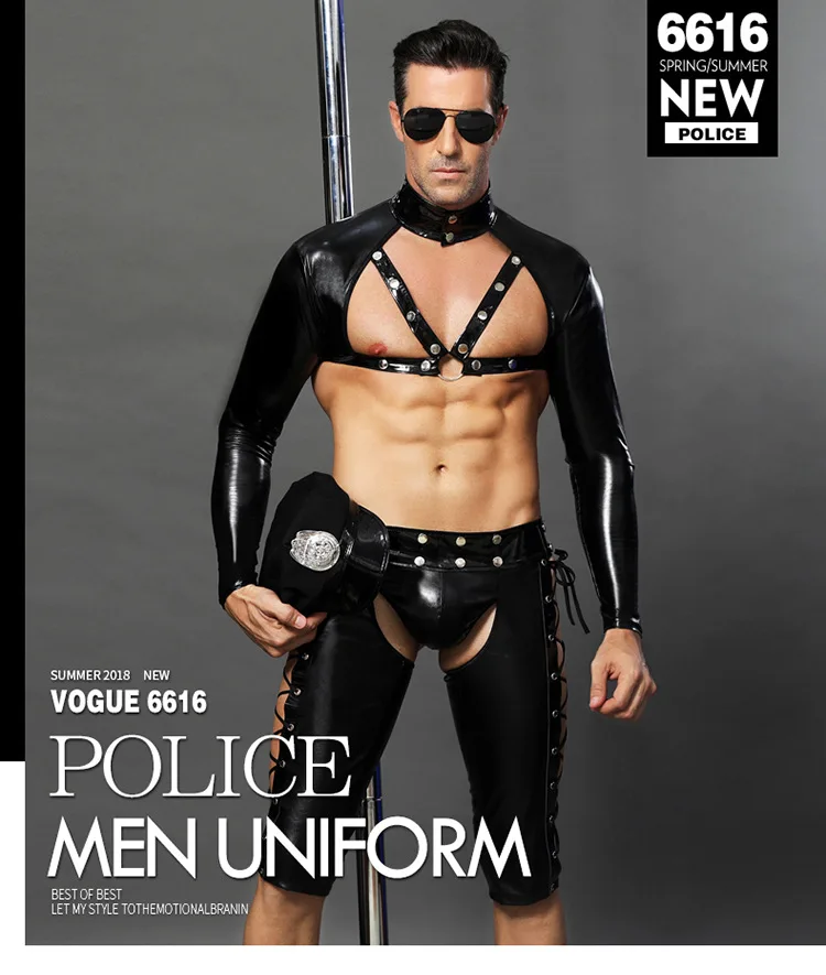 Wholesale Men\'s Costume Sexy Cosplay Uniform Set Adult Night Club Party Role Play Costumes Lingerie Set