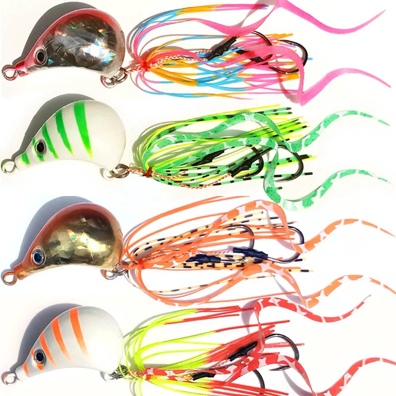 150g/120g/100g/80g/60g/40g bottom jigs jig head with skirt lead jig sea bream jig snapper