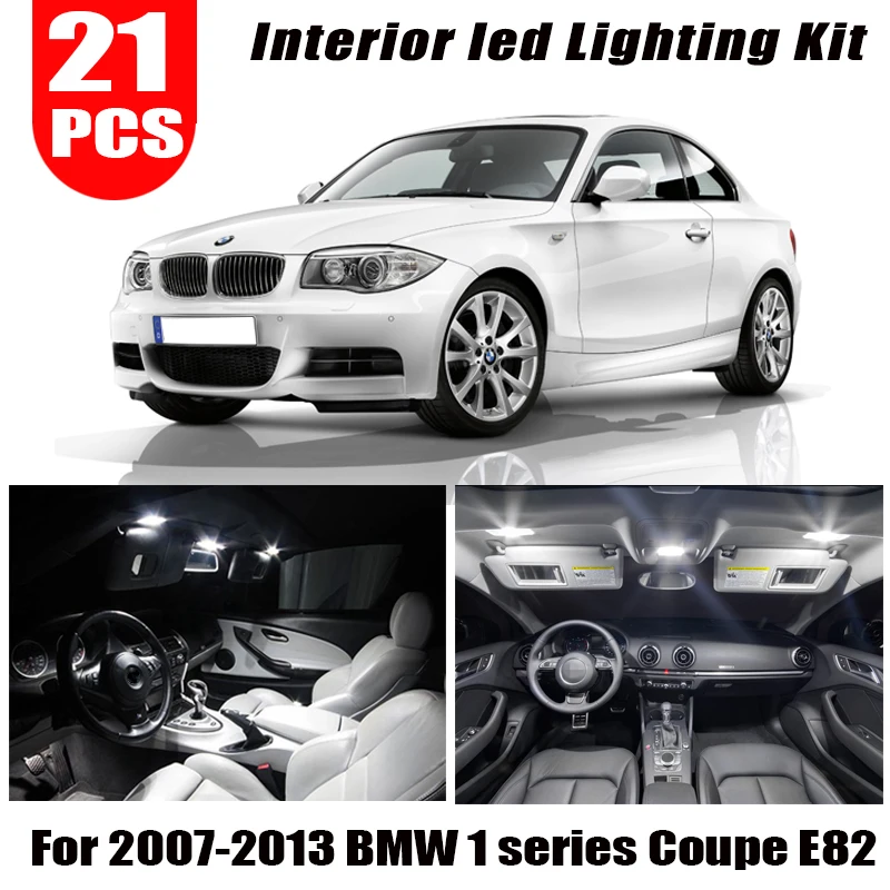 21pcs LED Interior dome bulb + Reverse Light Kit For 2007-2013 BMW 1 series Coupe E82 120i 125i 135i 120d 123d 1M