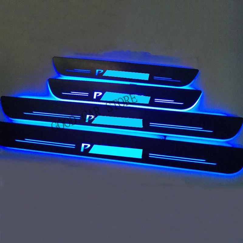 

4PCS Acrylic Moving LED Welcome Pedal Car Scuff Plate Pedal Door Sill Pathway Light For Nissan Patrol 2011- 2018