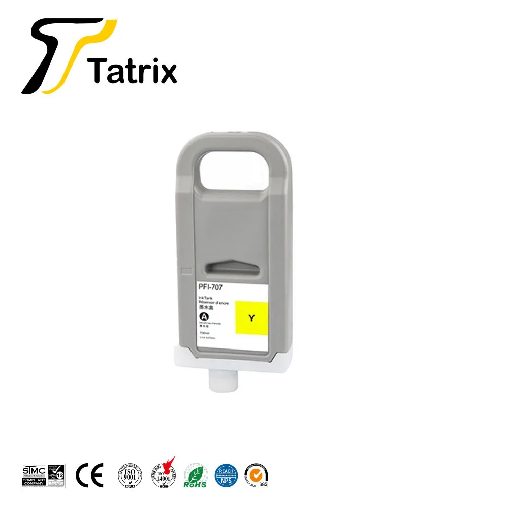 Imagem -06 - Tatrix Pfi707 Pfi707 Pfi 707 Premium Cor Compatível Cartucho de Tinta para Canon Ipf 830 840 850 Impressora