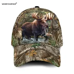 Moose Hunting Cute Cows Dog 3D All Over Printed Snapback Hat Men Women Adult Sports Headwear Outdoor Sun Visor Baseball Cap