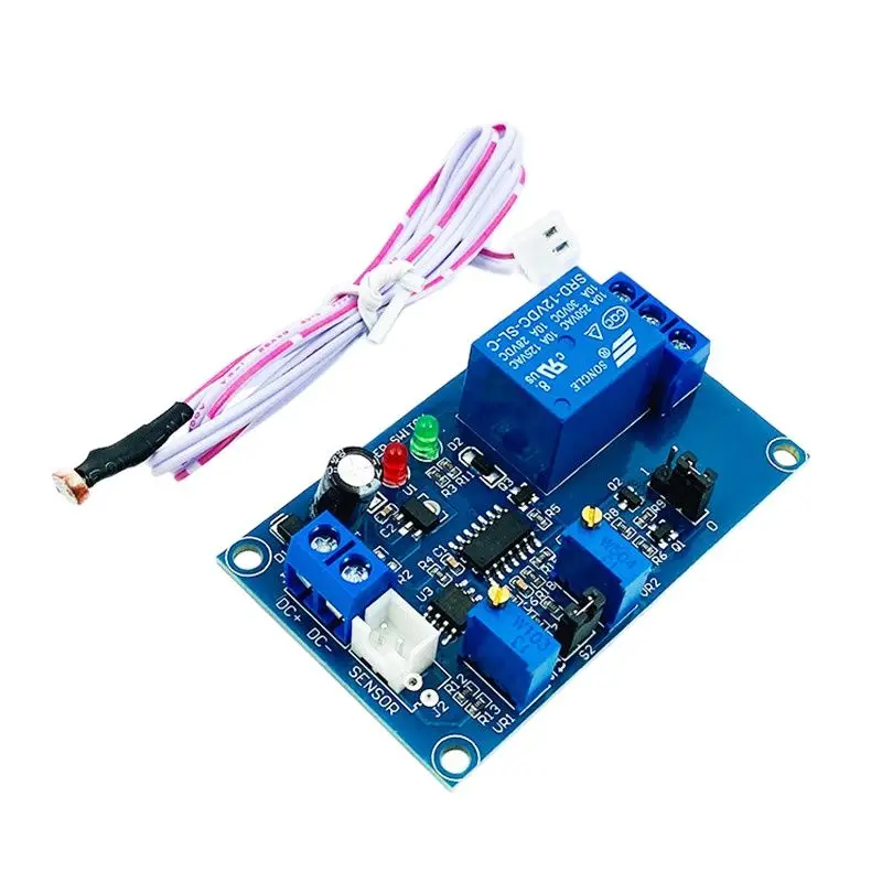 Fotoresistor sensor de controle de luz atraso interruptor de detecção ajustável nenhum sensor de luz módulo relé 12v