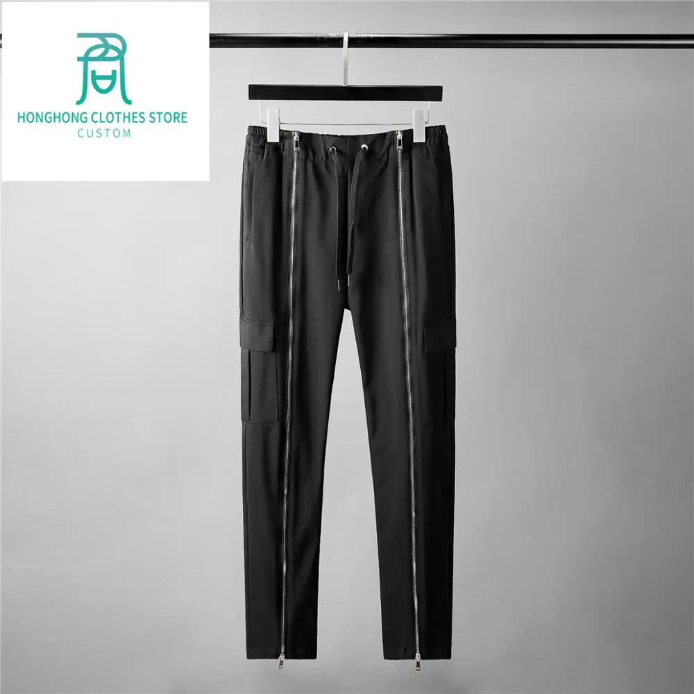 

Plus-size men's trousers with zipper design! The new style multi-bag design street fashion high-end wei pants casual pants men