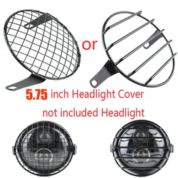 5.75” Motorcycle Aluminum Universal Retro Round Headlight Cover Vintage Grill Headlamp Mesh Protector For Harley Chopper Bobber