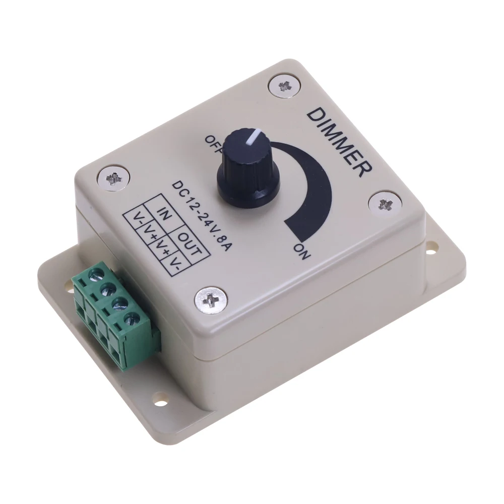 12V 24V LED Dimmer Switch 8A Voltage Regulator Adjustable Controller for LED Strip Light Lamp