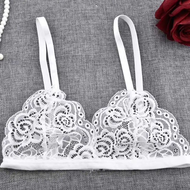 Women Transparent Lace Bra Ladies Sexy Invisible Bra Small Size Bras Fashion Holllow Out Bralette Floral Wire Free Bras