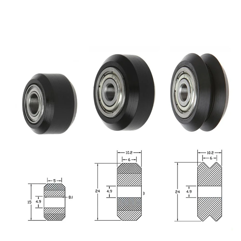 

10pcs CNC Wheels Plastic POM Small&Big Passive Round Wheel Perlin Wheel & V-type for V-Slot C-Beam 3D Printer Parts