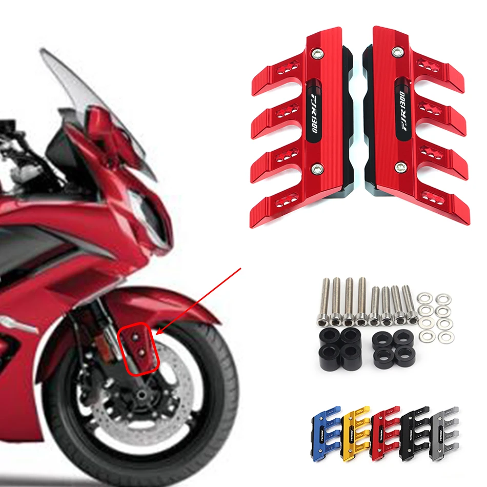 

WithLogo For Yamaha FJR1300 AS ES fjr1300 Motorcycle Accessorie CNC Aluminum Front Fender side anti-fall Slider rotection Guard