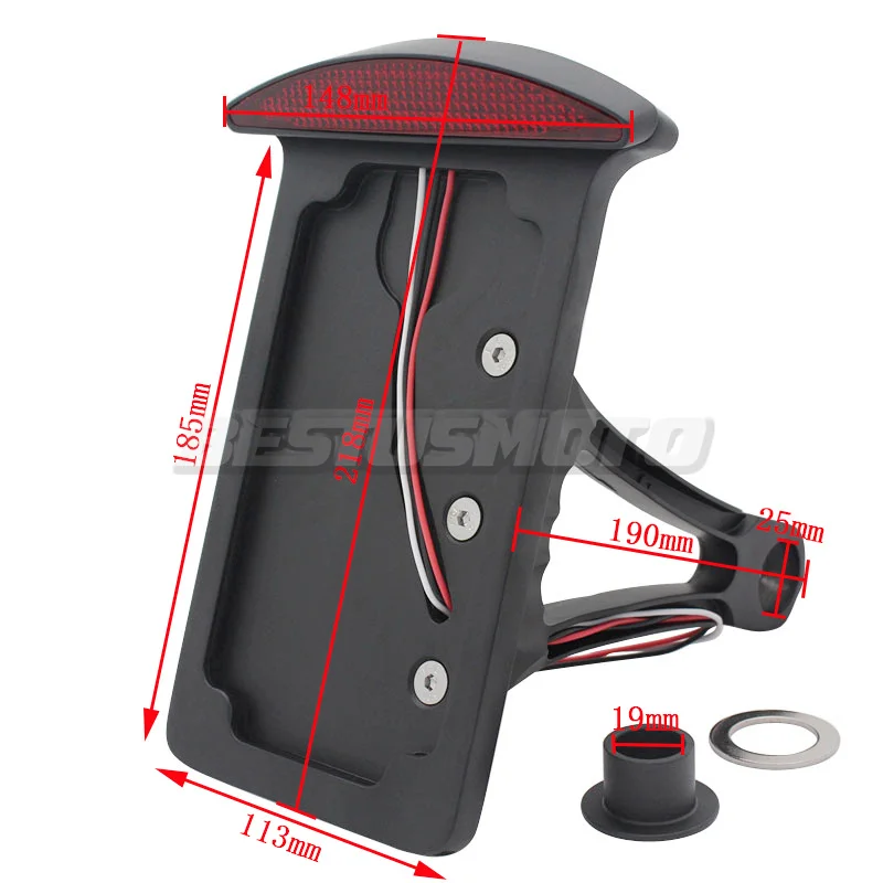 Universal Motorcycle Brake Tail light Side Mount License Plate Bracket Holder For Harley Sportster Chopper Bobber Softail