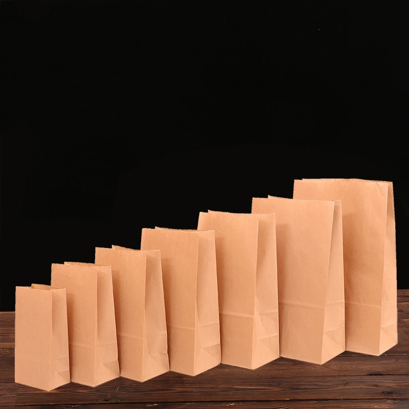 10/20pcs Brown Kraft Paper bag Gift Bags packing Biscuits Food bread Cookie Nuts Snack Baking Package Takeout Eco-friendly Bag66