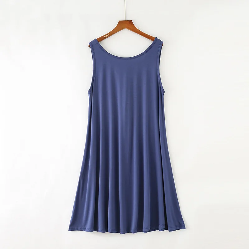 Fdfklak-Camisón holgado de talla grande para mujer, Sexy vestido sin mangas, color rosa, talla L XL XXL, 2023