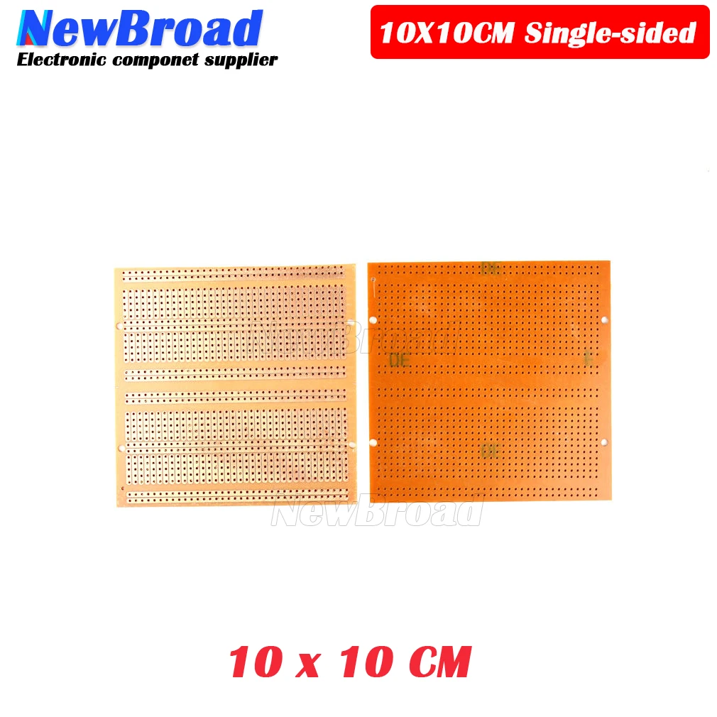 2PCS 10*10CM single-sided bakelite HB wiring integrated pad 2.54 spacing experiment   universal circuit board hole board PCB