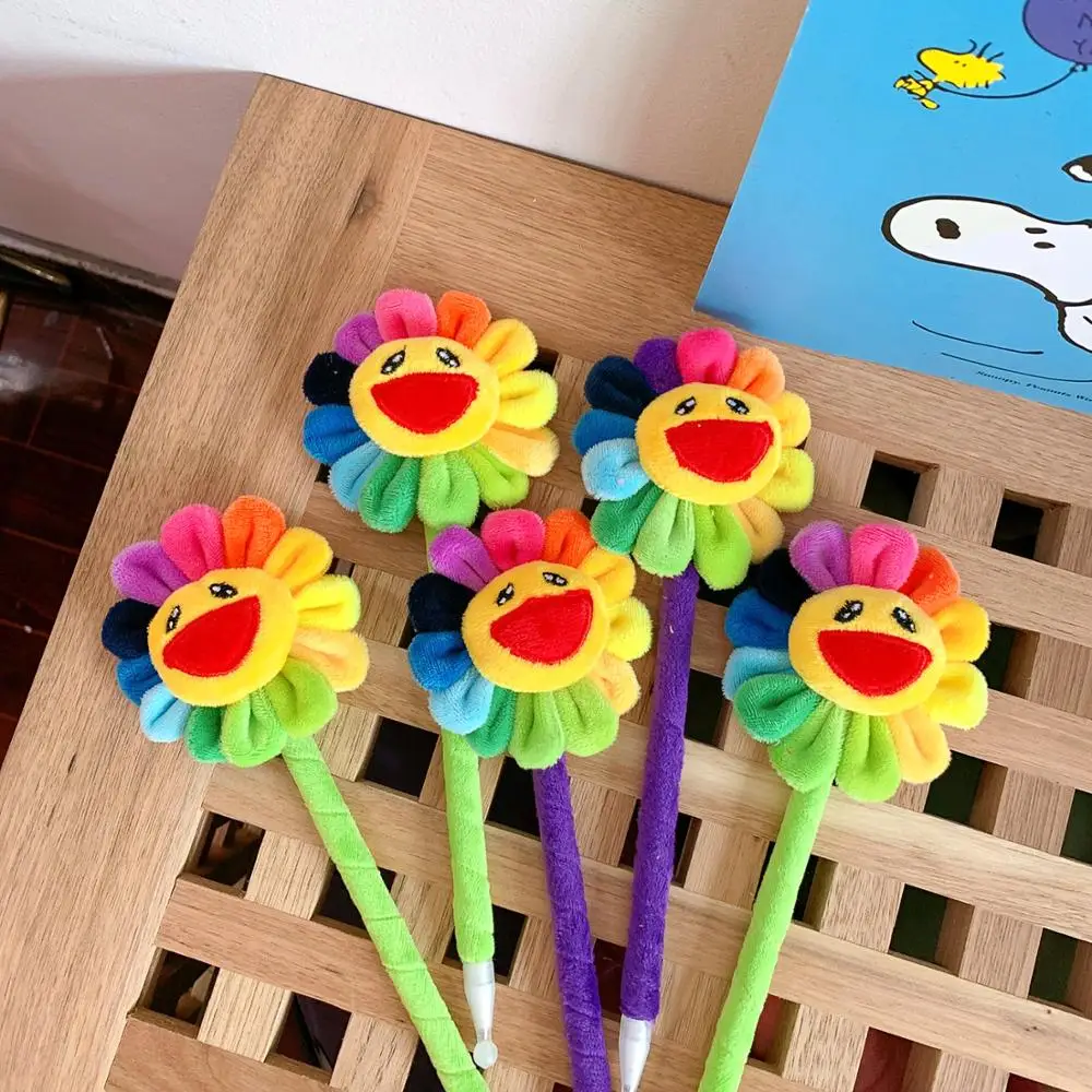 12pcs/lot 22.3cm Novelty Sunflower Gel Ink Writing Pens Study Office Materials Birthday Party Take-home Favor Stationery