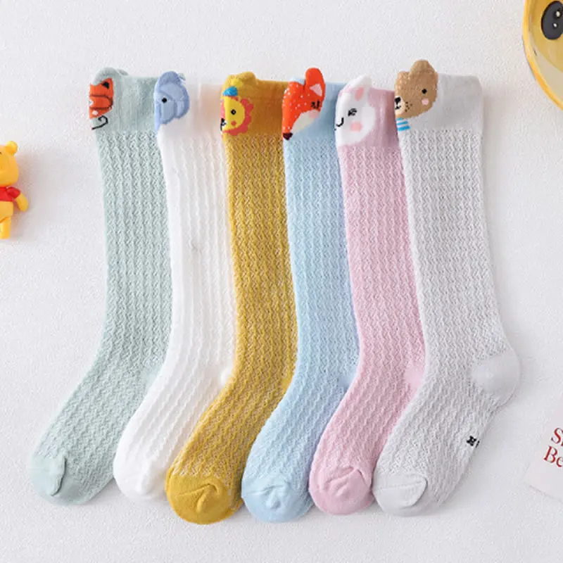 

New Baby Mosquito Leg warmers Summer Thin Baby Breathable Mesh Stocking Knee High Cartoon Ears over the Knee Toddler Legwarmer