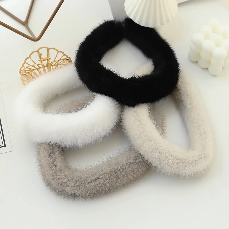 

Korean Version Real Mink Fur Collar Scarf Bib Female Scarf Street Female Necklace Tie 2021