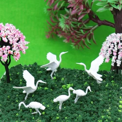 Miniature Red-Crowned Crane Model ABS Bird Animals For Diy Zoo Farm Sand Table Scene Layout Materials Diorama Kits 20Pcs/Lot