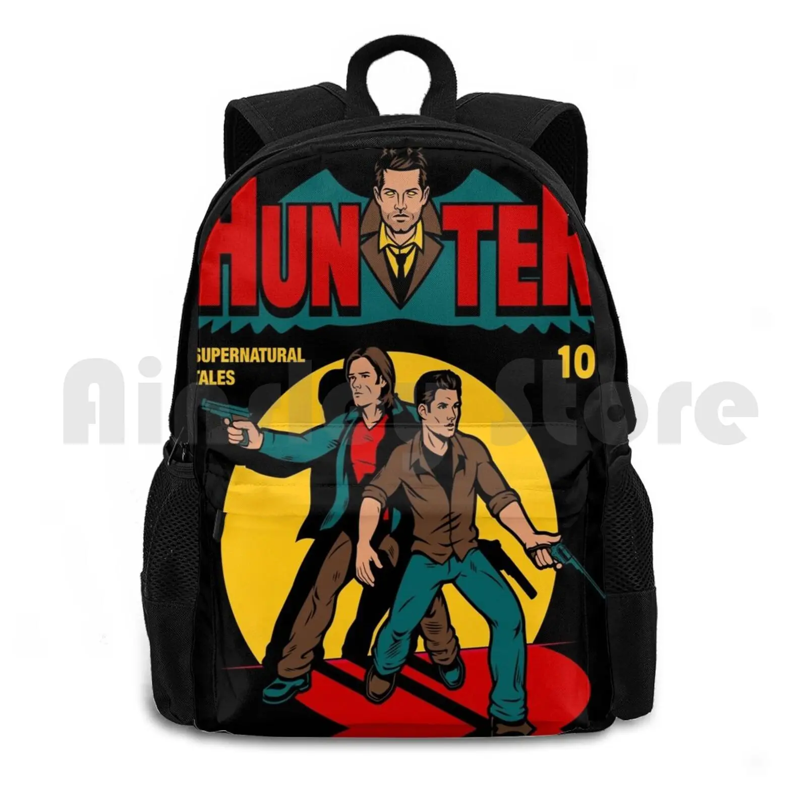 

Hunter Comic Outdoor Hiking Backpack Waterproof Camping Travel Winchester Sam Dean Supernatural Comic Book Cover Hunter Ghosts