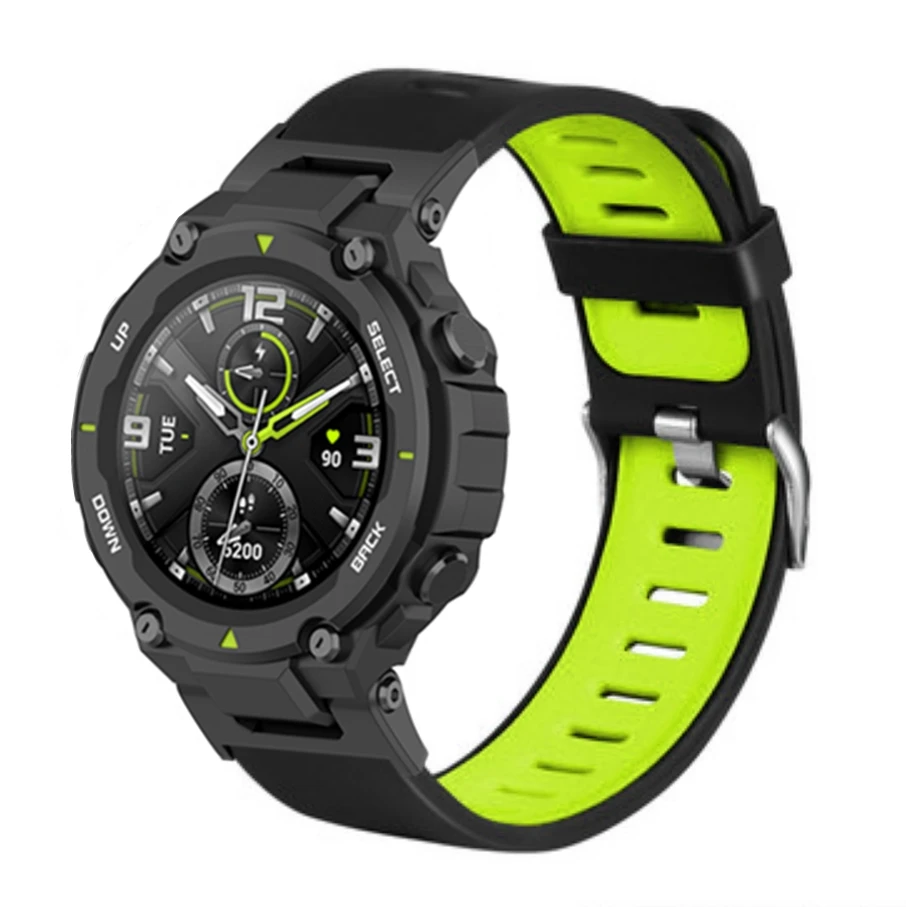 Huami Amazfit T-Rex Pro 용 교체 손목 밴드 Huami Amazfit T Rex Pro Correa 용 실리콘 스트랩 교체 손목 밴드 샤오미