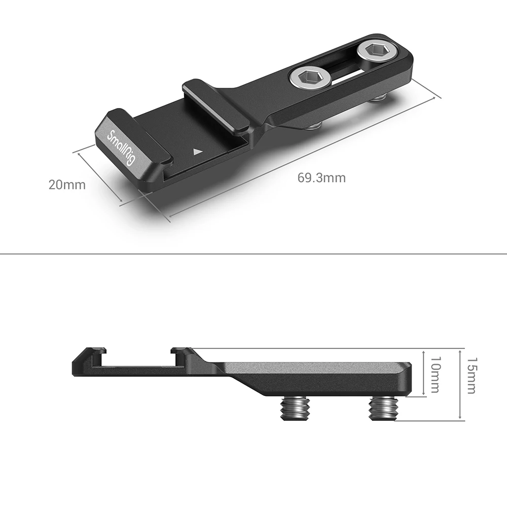 SMALLRIG Mount Cold Shoe Extension Outrigger Hot Shoe Mount Adapter for Microphone, EVF and Camera Accessories - 2879