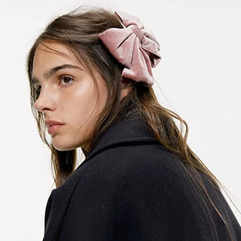 3 Pcs Girls 8 Inch Big Large Velvet Bows Velvet Hair Bows Clips French Hair Barrettes Vintage Accessories for Teens Girls Women
