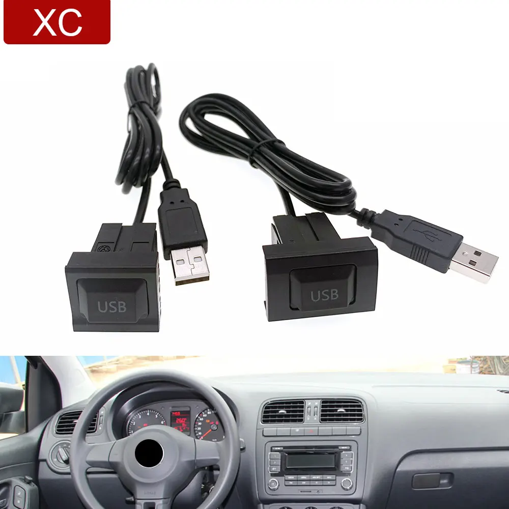 Car Radio USB Switch Cable Adapter for Volkswagen VW Polo 2009 2010 2011 2012 2013 New Polo 2014-2017 Connect Wire Harness