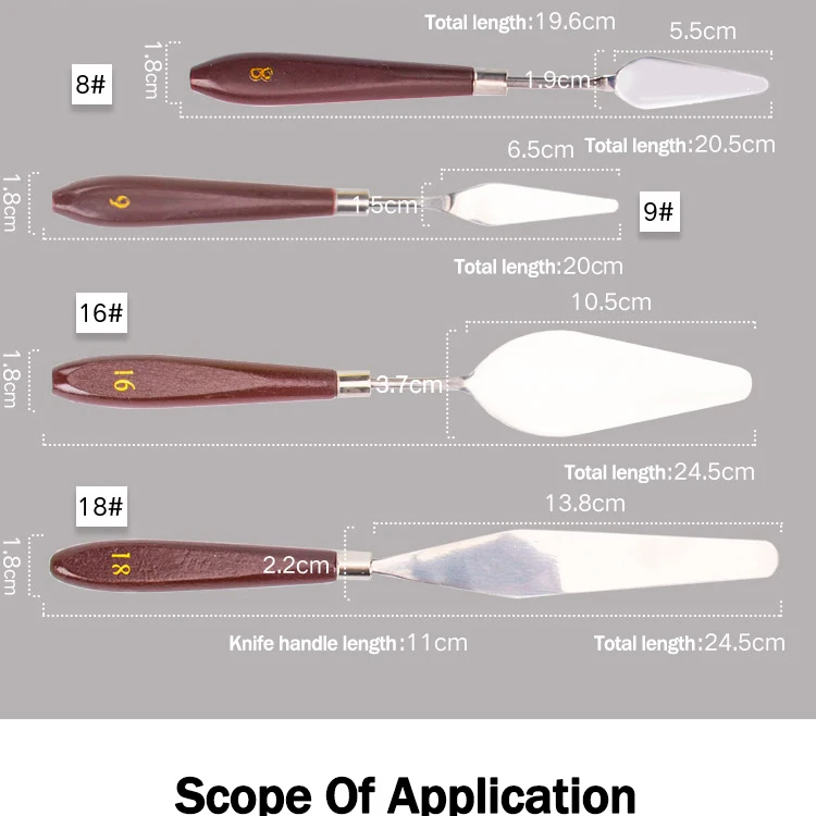Edelstahl Ölgemälde Messer Künstler Handwerk Spachtel Palette Messer Schaber Zeichnung Kunst Werkzeuge Schreibwaren – Detail 4