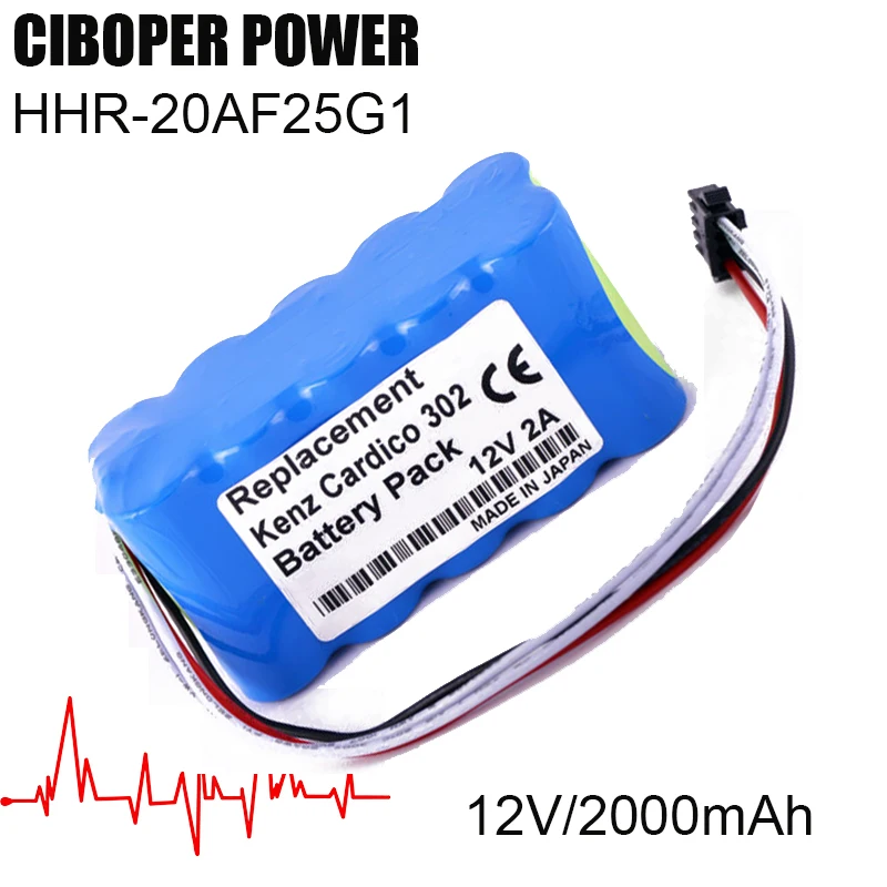 CP Medical Battery HHR-20AF25G1 12V 2000mAh For Cardico 302 10TH-1800A-W1 SU ECG EKG Vital Signs Monitor