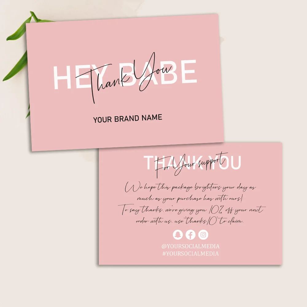 Printable Business Thank You Card, Blush Pink Thank You, Thanks for Your Purchase Card, Seller Thank You