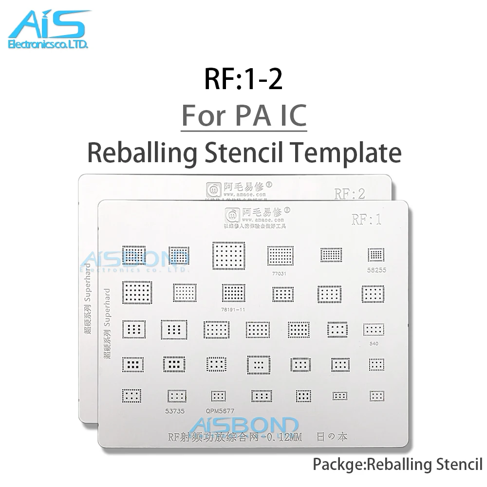 Amaoe RF 1 2 Reballing Stencil Template For Mobile Phone 77916 77643 77656 HI6D21 V7643 VC7916 77040 77032 PA Power Amplifier IC