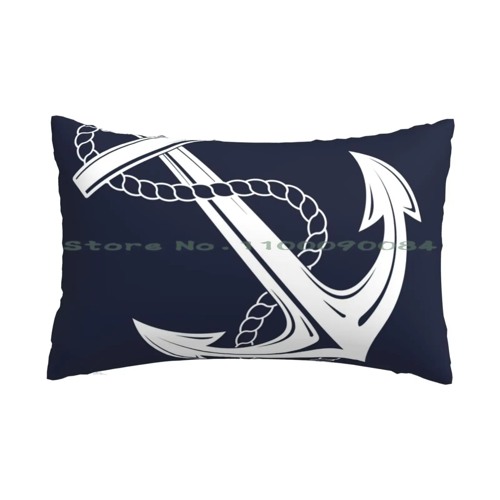 Anchor White & Navy Pillow Case 20x30 50*75 Sofa Bedroom Marine Anchors Navy White Blue Ropes Boating Boaters Fishermans Unique