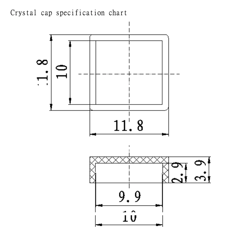 50 Set A14 10x10x5.6mm Long feet Key Caps + Transparent Cover Button Cap Hat Adaptable For 12*12*7.3mm Square Head Touch Switch