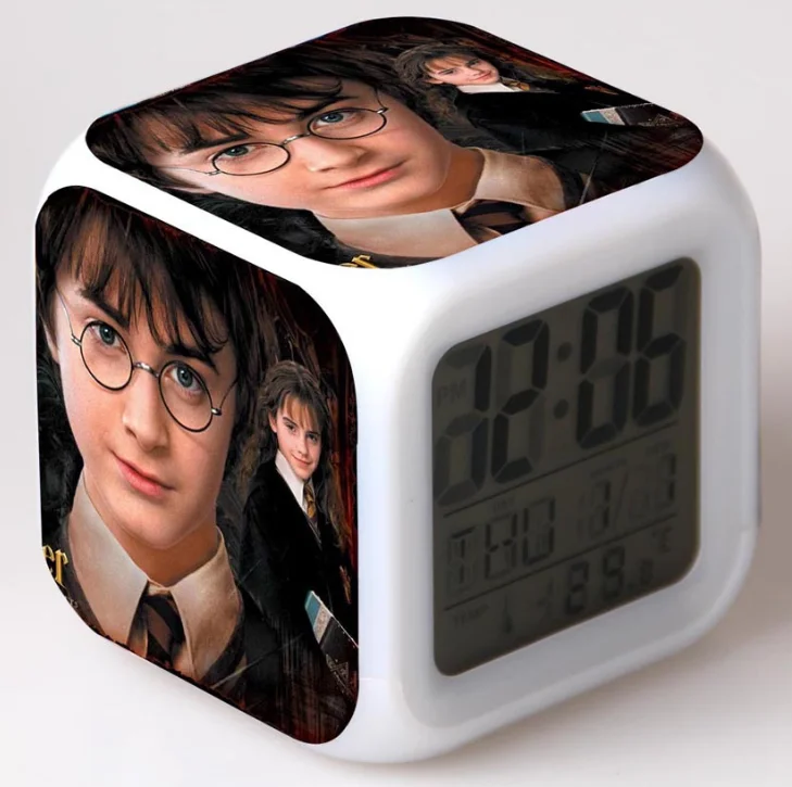 New Hot Clock Comics and Animation European American Movie Harries Colorful Mood LED Potters Lazy Person Alarm Clocks Gift