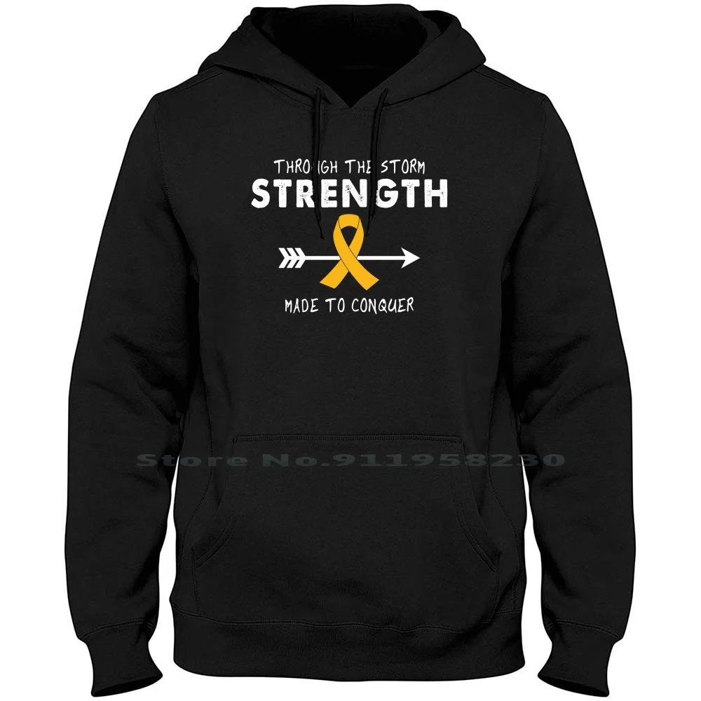 Through The Strength Made To Conquer Hoodie Sweater Cotton Bodybuilding Motivation Strength Building Conquer Design Rough Sign