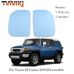 1 Pair 2PCS Side rearview mirror blue glass lens For Toyota FJ Cruiser 2009 2010 2011-2014 Wide view anti glare side car mirrors