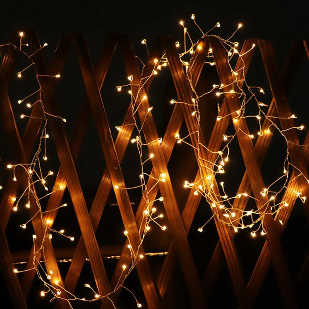 LED Copper Wire String Lights, Fairy Garland Lamp para o Ano Novo, Árvore de Natal, Casamento, Decoração de festas, Bombinhas, 2m, 5m