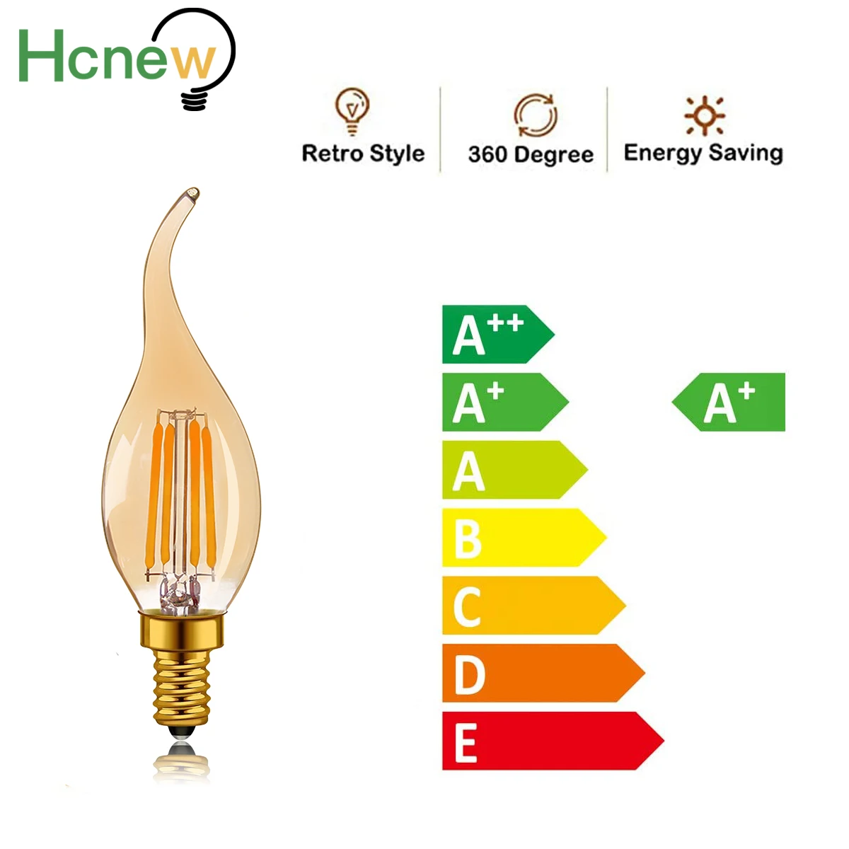 C35 4 W 디밍 가능 Led 전구 앰버 유리 E12 E14 따뜻한 화이트 필라멘트 조명, 220V 110V 디자인 에너지 절약 360 도 램프