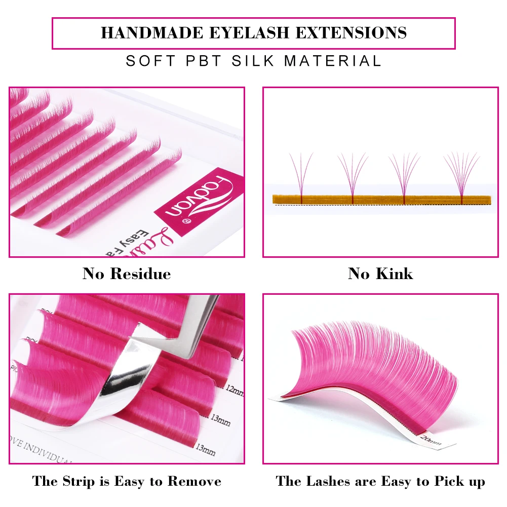 Pink Easy Fan Lashes Bloom Eyelash Extension Austomatic Flowering Fast Fan Self-Making Fans Volume Lashes soft makeup eyelash