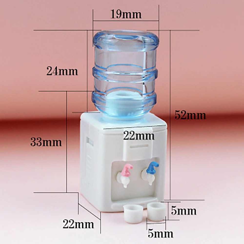 1/12 Dollhouse Miniature Accessories Mini Water Dispenser Cup Set Simulation  Drinking Fountain Toys for Doll House Decoration