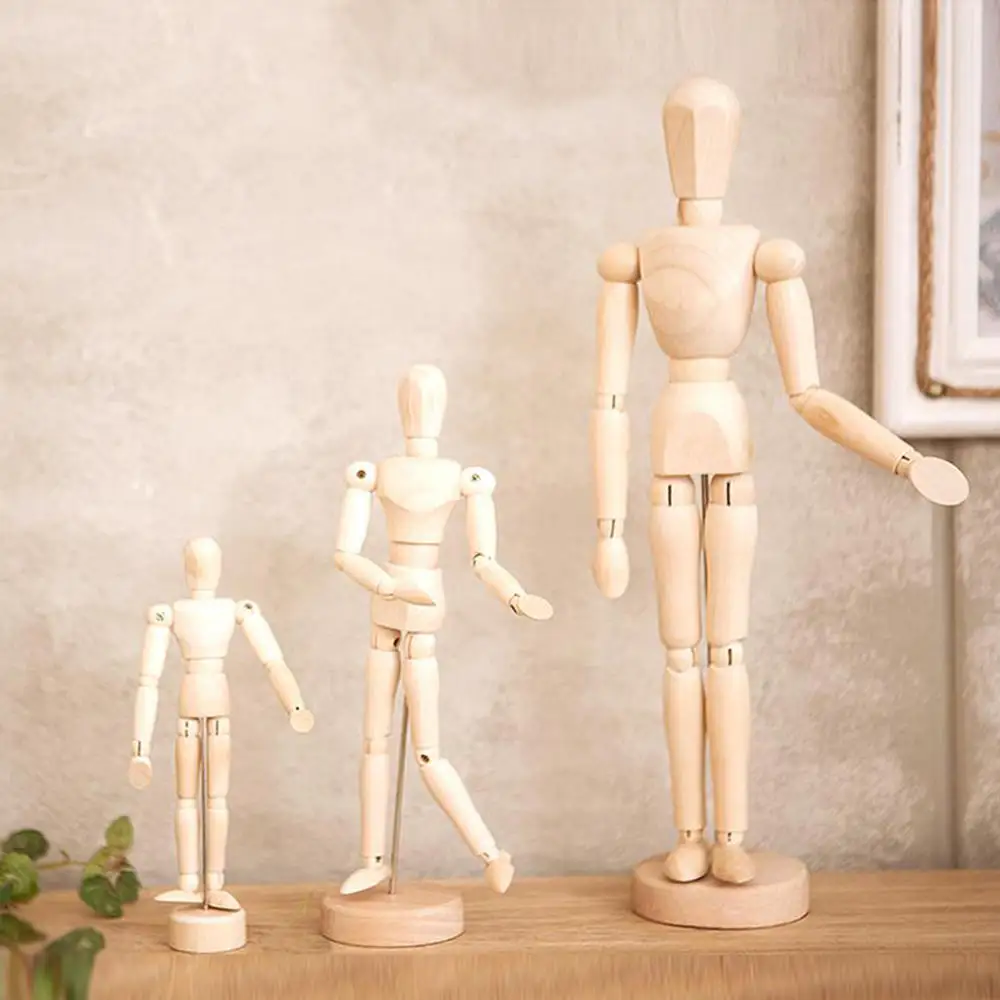 Wooden Manikin Jointed Doll Model Artist Painting Drawing Sketch Mannequin Figurines Miniatures Home Decoration Crafts