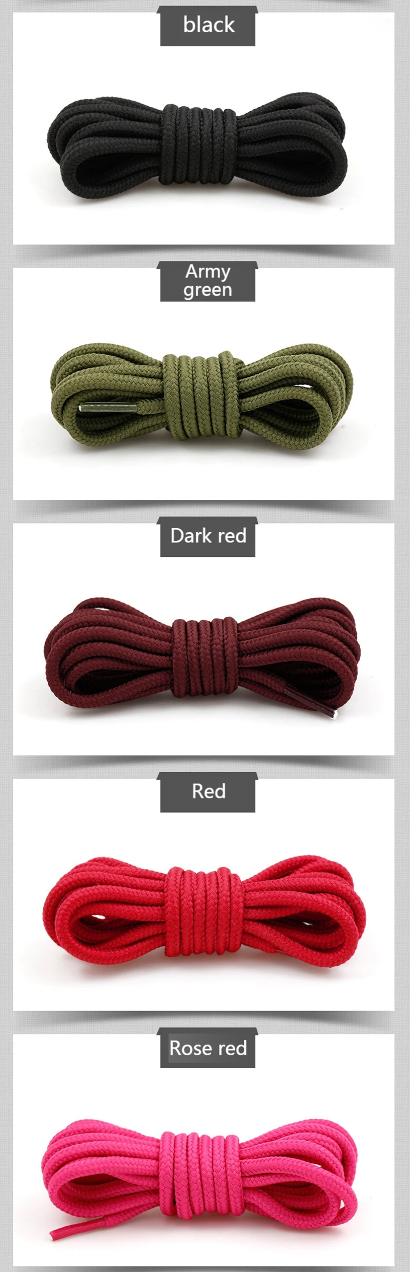 1 Paar runde Schnürsenkel aus hochwertigem Polyester, klassische cremefarbene Schnürsenkel, verblasst nicht, Outdoor-Freizeit-Turnschuhe, Schnürsenkel, Unisex – Detail 8