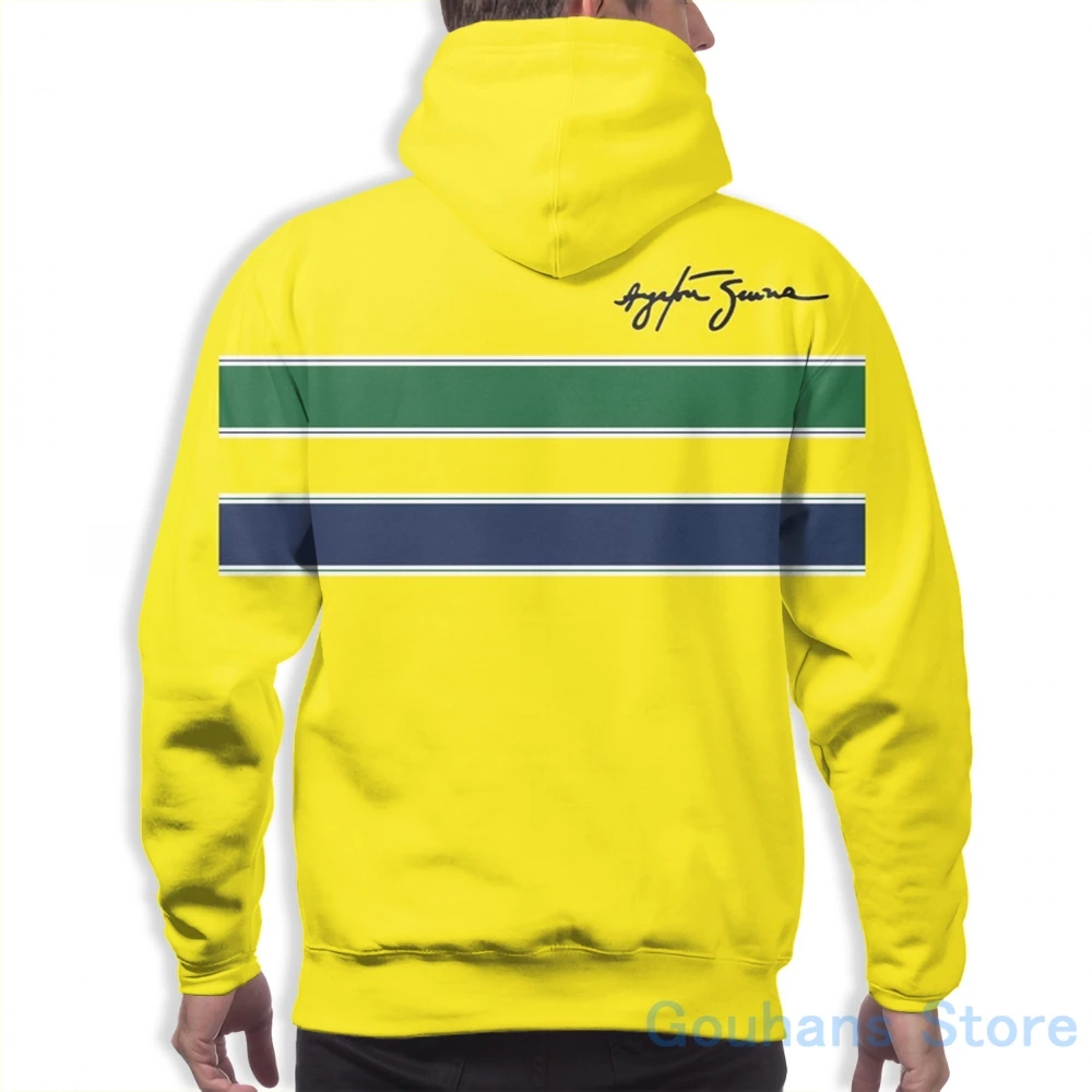 Mens Hoodies Sweatshirt for women funny Ayrton Senna STRIPES print Casual hoodie Streatwear