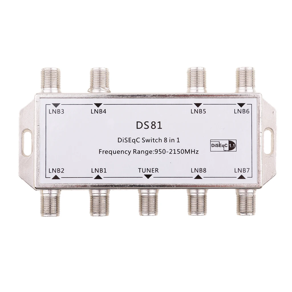 8 way 8/1 DiSEqC Satellite Switch 8 LNBs into 1 Receiver