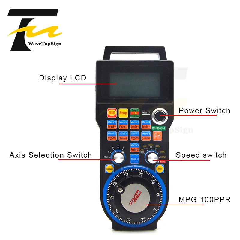 Комплект контроллера Wavetopsign Mach3 XHC, 3 оси, 4 оси, 6 оси, карта управления движением с беспроводным подвесным маховиком MPG WHB04B
