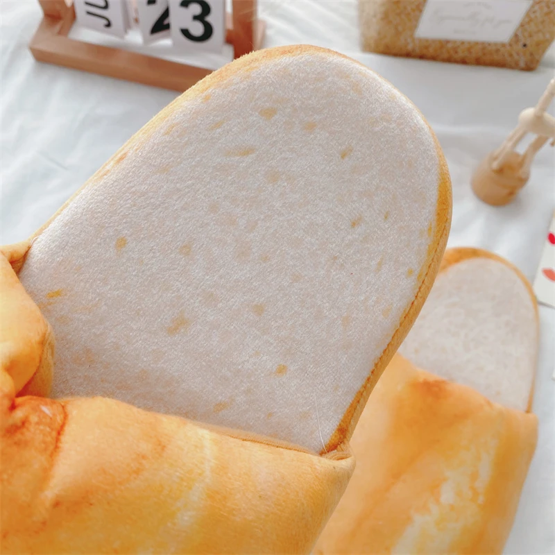 Simulation Bread Pattern Home Cotton Shoes Warm Winter Baguette Indoor Slippers Women Girl Soft and Thick Sole Non-slip Fashion