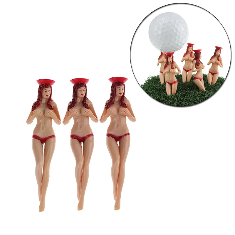 CRESTGOLF Style 6pcs/Pack Size 75mm(2.95inch) Sexy Bikini Lady Golf Tees Gift Newest Design Plastic Golf Tees Golf Accessories