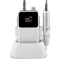 SIMINAIL-taladro de uñas rectangular, Base de escritorio recargable, máquina eléctrica de manicura de 35000RPM, lima de uñas y pedicura, perforación inalámbrica